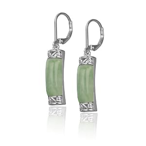Sterling Silver Jade Dangle Earrings