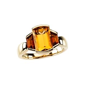 Buy 14K Yellow Gold 2 2 3 ct. Citrine and 7 8 ct. Madeira Citrine Ring by Katarina Jewelry
