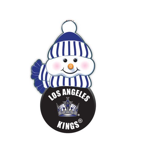 SC Sports Los Angeles Kings Light-Up Snowman Puck Ornament 3-Pack - Los Angeles Kings Set of 3