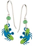 Blue Green Crab Earrings, Handmade in USA by Sienna Sky jn15