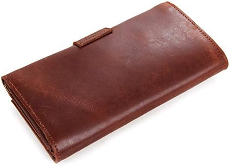QISHI YUHUA DMJ Mens Classic Vintage Brown Genuine Leather Wallets