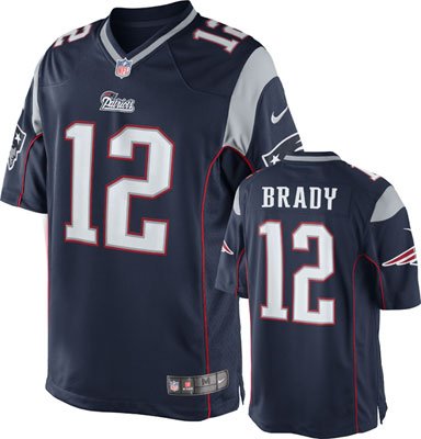 Tom Brady Youth Jersey: Reebok Navy Replica #12 New England Patriots Jersey - Large (14-16)