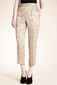 Autograph Floral Jacquard Cropped Trousers