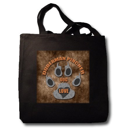 Doreen Erhardt Dog Breed Collection - Doberman Pincher Dog Love Dog Breed In Gray And Brown - Tote Bags Picture