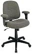 Swivel Tilt Chair with Padded Height Adjustable Arms In Smoke Grey Finish By Office Star