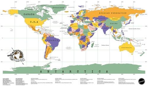 Megashopping(TM)Scratch Off World Map Poster Personalized Travel Vacation