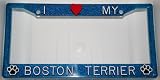 Paw Prints Blue I Love My Boston Terrier Frame