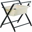Cariboo Gentle Motions Crib Bassinet Set, Espresso, with White Fabric