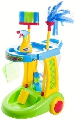 Pretend Play - Sturdy Cleaning Trolley with accessories! - Childrens' cleaning trolley - childs' cleaning set by Pretend Play