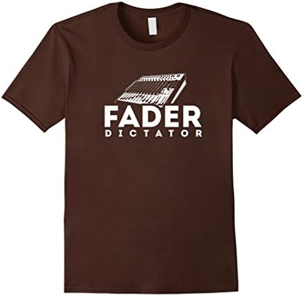 Men's Fader Dictator T-shirt. Audio Engineer Recording Sound Mixer Medium Brown
