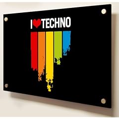 Music I Love Techno Dance Art Perspex Acrylic Art Size:36" x 24" (90 x 60 cm) Diamond Polished Cast Perspex Acrylic
