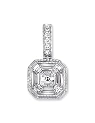 14K White Gold 0.51cttw Round Diamond Pendant