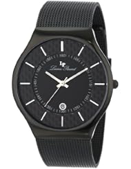 Lucien Piccard Womens LP-110841-BB-01  Black Textured Dial Black Ion Plated Stainless Steel Watch