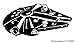 UR Impressions Blk Millennium Falcon Decal Vinyl Sticker Graphics Cars Trucks SUV Vans Walls Windows Laptop|Black|6.25 X 3.6 Inch|URI545
