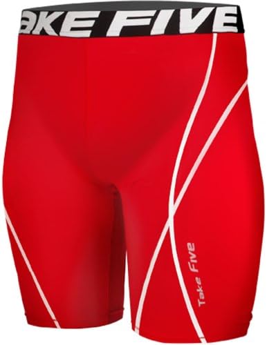New 083 Skin Tights Compression Base Layer Red Running Short Pants Mens