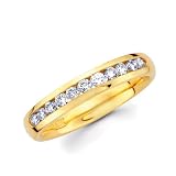14K Yellow Gold Round Diamond Wedding Ring Band 0.26 ctw.