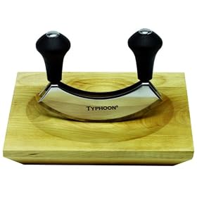 Typhoon Zen Beech Wood Small Hachoir Set with Stainless Steel Mezzaluna