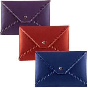 Italian Leather Photo Envelope, Snap Closure, 4x6"