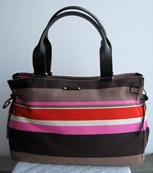 Kate Spade Luggage Stripe Henry Business Bag Purse Tote Multi