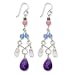 Sterling Silver Amethyst/Blue & Lavender Agate Chandelier Earrings