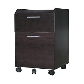 4D Concepts Rolling File Cabinet, Espresso