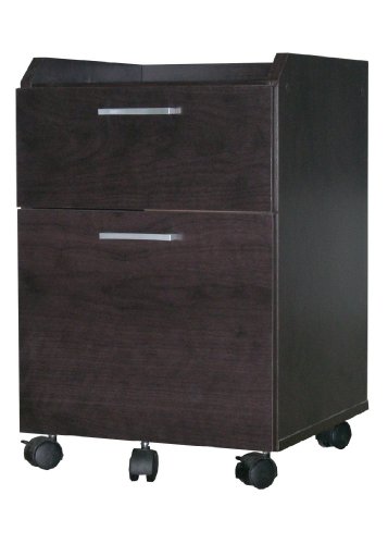 4D Concepts Rolling File Cabinet, Espresso