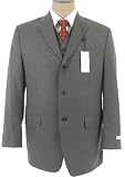 Review Calvin Klein  / Calvin Klein Mens Single Breasted 3 Button 3 Piece Solid Gray Wool Suit - Size 46L