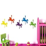 Wall Decals Animals Horse Carousel Bedroom Living Children Girl Boy Baby Room Vinyl Decal Sticker Home Decor L460