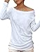 Sheer Long Sleeves Round Neck Pullover Shirt L for Ladies