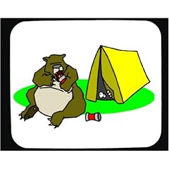 Mauspad mit der Grafik: k�nnen, Essen, Zelt, Camping, B�r