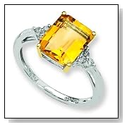 Ster Silver 14K Gold IJ|Yellow Diamond & Citrine Fashion Ring