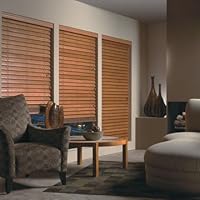 2' wood blind, horizontal real wood blind, 36' wide x 54' long, acorn color