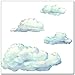 4 Large Realistic Cloud Wall Transfer Stickers Mural