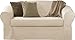 Maytex Piped Twill 2-Piece Slipcover Loveseat, Ivory