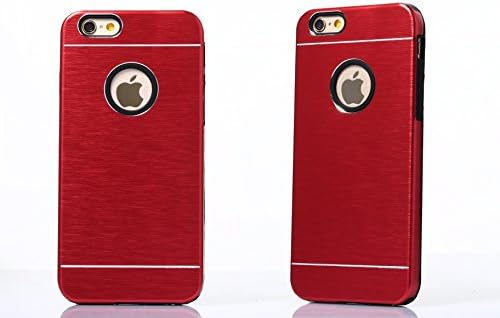 Tat2 - iPhone 6 and 6s Case Red Aluminum and Soft Silicone Protection - Slim Fit Case for Boys and Girls - Stylish and Cool iPhone Cases with Dual Layer Protection - Deluxe Non Slip Case and Firm Grip for Your Apple iPhone - Get It Now!! - For iPhone 6 and 6s (4.7) (Red)