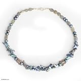 Pearl and labradorite choker, 'Iridescent Sky'