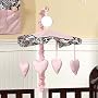 Pink and Black Sophia Musical Baby Girl Crib Mobile by JoJo Designs