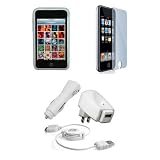 Apple iPod Touch 3G Accessories. Premium Accessory Kit for iPod Touch 3rd Generation: Clear Silicone Skin Case Cover Protection + USB Car Auto DC Charger + USB Travel Home AC Charger + USB Retractable Cable + Full body Screen Protector