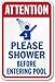 BIN SHANG Attention Please Shower Before Entering Pool Sign, 8
