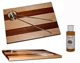 Wood Sushi Set for 2 w/ Stainless Steel Soy Sauce Dishes and Chopsticks and FREE Tung Oil (Natural Maple & Sapele Wood)