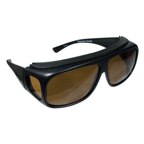Navigator Medium Sized Fit Over Sunglasses Black Frames Amber Lenses