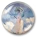 Woman with Parasol - Crystal Dome Paperweight