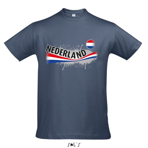 Fanshirt Herren NEDERLAND, Niederlande, Holland Ländershirt EM / WM Trikot S-XXL , Denim , L