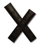 Black Crocodile-style leather strap to fit TAG Heuer Carrera models starting CV21- & WV21-.