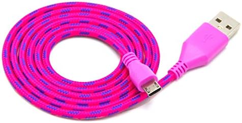 One Again 3M 10 Feet Round Braided Nylon Micro USB 2.0 Data Cable for Samsung Galaxy S6 S4 S3 S2 G9209/4/3/2 Note 1/2/4 Tab, LG Optimus G3, HTC ONE/M8/M9/X, PDA X-BOX, NOKIA Lumia, Xbox One, Motorola X/ ATRIX, Google Nexus 4/5/6/7/10, Blackberry and other Android Smart Phone and Tablet (Rose Red Red White) 3 Color