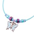 Blue Purple Butterfly Charm Girls Pendant Necklace -- Made In USA