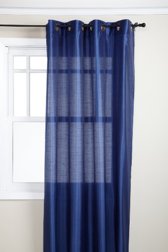 Stylemaster Tribeca 56 by 84-Inch Faux Silk Grommet Panel - Cobalt