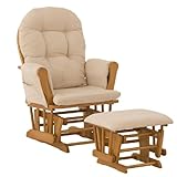 Stork Craft Hoop Glider and Ottoman, Oak/Beige