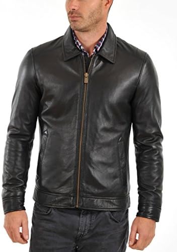 Lambskin Leather Men's Leather Jacket Free Authentic Leather Pouch Case Cover
