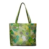 Bisadora Lime Green Geometric Print Classic Tote